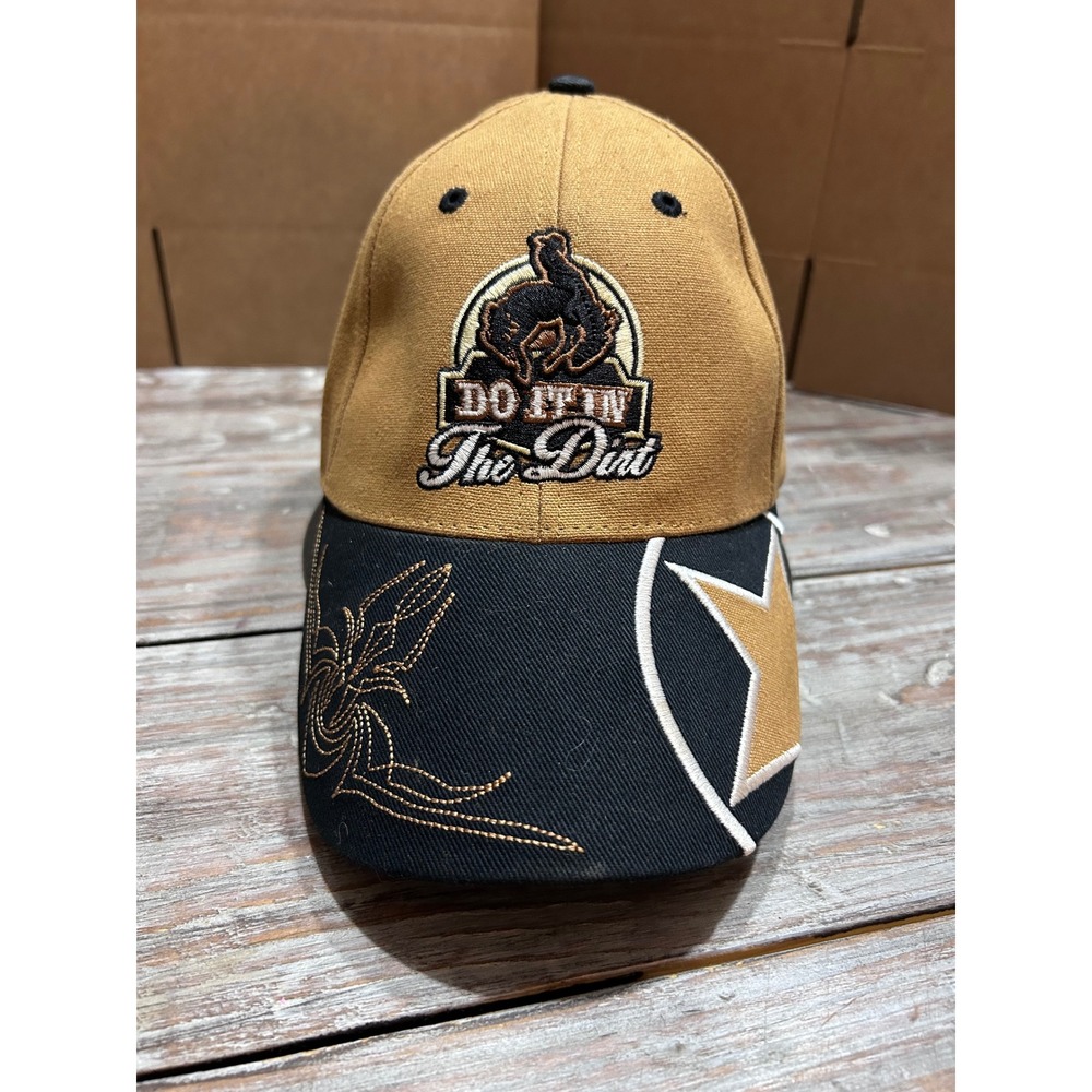 Capsmith Do It In The Dirt Bronco Hat Save A Horse Ride A Cowboy Tan Black Cap